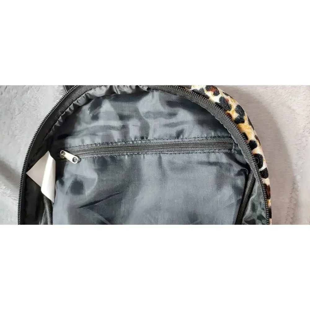 Leopard Print Fashion Mini Backpack Unbranded 3 Pockets & slots for oganization